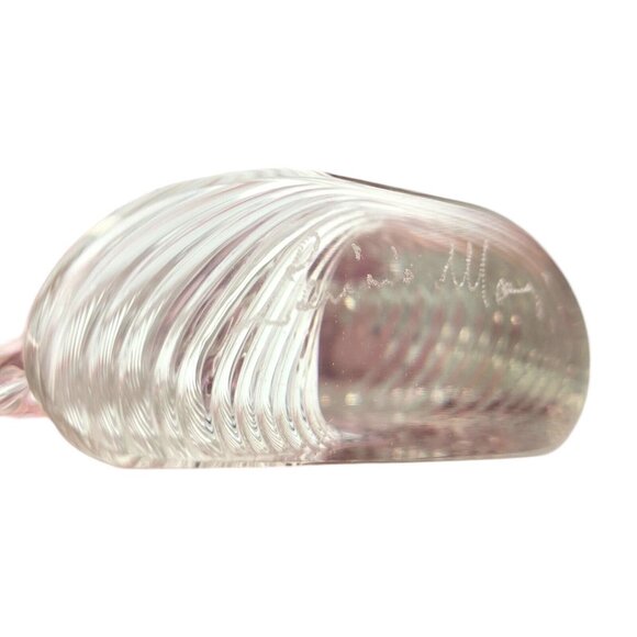 Murano Somerso Oball Art Glass Birds On Branch Clear W/red/green Interior Signed - Picture 11 of 14